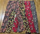 Lot of Women's LuLaRoe Leggings OS One Size LLR 4 Pairs Floral, Paisley