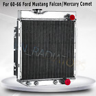 Aluminum 3 Row Radiator For 1960-66 Ford Mustang Falcon/Mercury Comet 2.4L 3.3L (For: More than one vehicle)