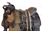 SYNTHETIC WESTERN SADDLE HORSE PLEASURE TRAIL BROWN USED TACK SET 15 16 17 18