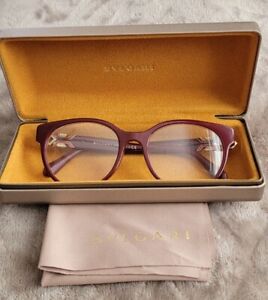 Bvlgari Eyeglasses Red/Wine 4062-B Swarovski Crystal In Original Box