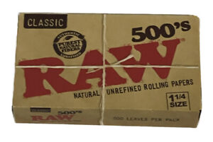 Raw 500's Classic Natural Unrefined Cigarette Rolling Papers *Free Shipping*
