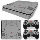Retro PS1 style Vinyl Game skin Decals For Sony PS4 Slim Sticker Console & 2Pads