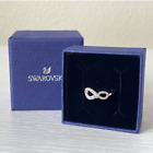 Swarovski Infinity ring Infinity, White, Rhodium plated size 60 / 9 New