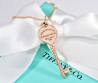 Please Return To Tiffany & Co 18K Rose Gold Heart Key Pendant 18