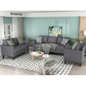 New ListingPolyester-blend 3 Pieces Sofa Set Living Room Set VNF