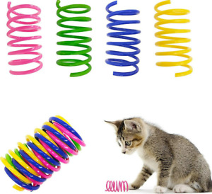 60 Packs Cat Spring Toys Plastic Springs Cat Toys Colorful for Cat Kitten Pets