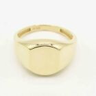 Medium Shiny Signet Ring Real Solid 10K Yellow Gold All Sizes