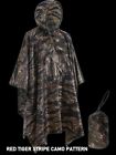 NEW WATERPROOF RED TIGER STRIPE MILITARY RAIN PONCHO WET WEATHER SHELTER HALF