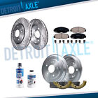 Front Drilled Rotors Brake Pads Rear Drum Shoes Kit for 2006 - 2011 Honda Civic