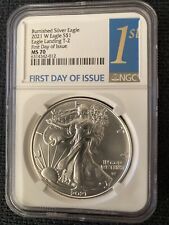 2021 W T2 Burnished Silver Eagle NGC MS70 First Day Of Issue