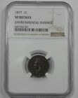 NGC Authentic 1877  Indian Head/Oak Wreath rev Cent VF Details 1c