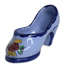 Vestal Portugal Ceramic High Heeled Shoe Blue Figurine 1039 Hand Painted