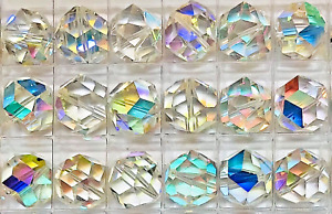 Vintage Swarovski® Crystal Geometric Beads #371 - 14mm - Crystal AB-  36 Pieces