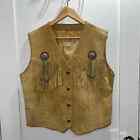 Scully - Leather Fringe Beaded Vest - Size 2XL