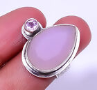 Rose Quartz Gemstone 925 Sterling Silver Artisan Ring Size Adjustable (R7)
