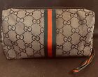 GUCCI GG Logo Cosmetic Pouch Bag Canvas Webbing ~NEW~ No Dustcover, Box Or Tag