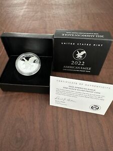 2022 W American Silver Eagle Proof (22EA) U.S. Mint Box & C.O.A