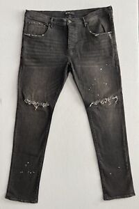 Purple Brand Jeans Mens 40 P001 BOS Black Overspray Distressed $263