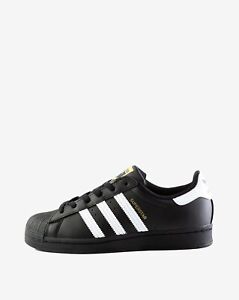 Adidas Originals Superstar J in Black/White/Gold EF5398