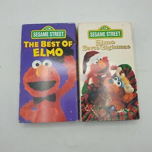 Sesame Street VHS Tape Best of Elmo and Elmo Saves Christmas x2 Tapes Bundle