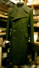 Mens Military Green Overcoat Wool & Cashmere Covert Warm Winter Mod Long Coat