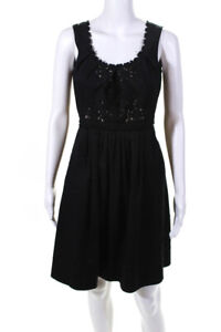 Elie Tahari Womens Sleeveless Scoop Neck Mini A-Line Dress Black Size 2