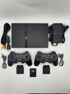 PlayStation 2 Slim Console PS2 Bundle - 2 WIRELESS CONTROLLERS - MEMORY CARD