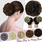 Real As Human Messy Bun Chignon Claw Clip in Scrunchie Updo Thick Hair Extension