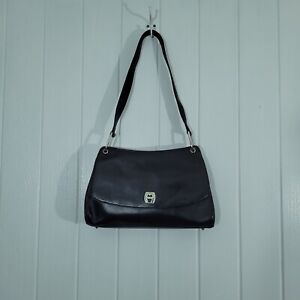 Etienne Aigner Black Genuine Cowhide Leather Hangbag Purse Shoulder Bag Handbag