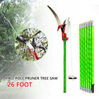 26 ft Extendable Tree Pruner Garden Tool Pole Saw Branch Long Reach Limb Cutter