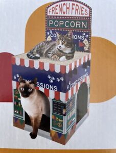 ScratchMe Cat Scratching Post Lounge Relaxing Condo Cat Scratcher Cardboard Hous
