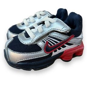 NIKE Toddler Shox Turbo 8 Shoes (Td) Toddlers 344934-442 Silver/Blue/Red