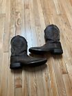 Ariat Men's Leather Square Toe Rubber Sole Brown Western Boots Size 10.5 D