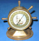 VINTAGE SINCLAIR-COLLINS VALVE CO. BRASS ADVERTSING SHIPS WHEEL THERMOMETER