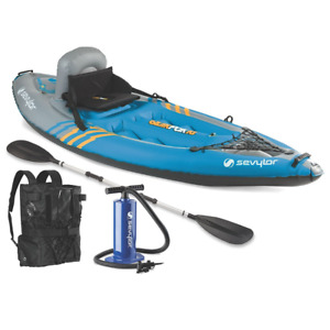 Recreational Kayak Folding Inflatable 1 Person Sit On Top Fishing Wilderness Set