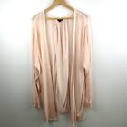 Torrid Plus Size 5X Pink Knit Open Cardigan Sweater Long Sleeve Lace Up Back