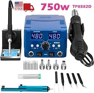 TP8582D 2-in-1  750W SMD Hot Air  Rework Station and Digital Solder Iron Kit