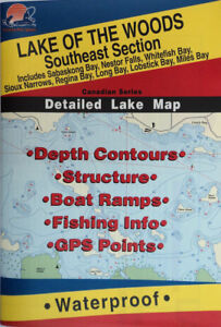 Lake of the Woods Southeast Sect. Detailed Fishing Map (Canada) Waterproof #Q272