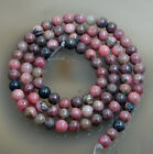 Natural Red Black Rhodonite Round Gemstone Beads 15