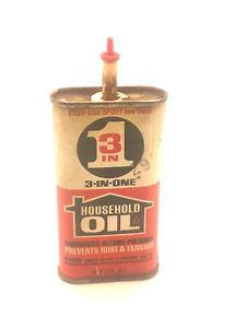 Vintage 3 In 1 Household Handy Oiler Oil Advertising Tin Can  1960's