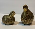 Vintage MCM Brass Quail Partridge Figurines Lot Of 2 Made in Japan