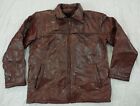 Vintage Duke Haband Leather Coat Jacket Brown Zip Out Liner Mens sz L Insulated