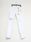 VIbrant MIU Jeans Size 11 White High Waist Distressed Skinny Women 29x29 p711