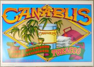 Canablis - Cannabis Smoke Head Shop Poster 1976 European Ed. by Rick Griffin #'d
