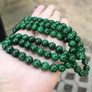 Maw Sit sit jade stone beads dark green size 8-12 mm 108 beads from Myanmar