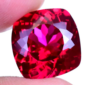 12.60Ct Natural Myanmar Red Spinel Certified Cushion Cut Flawless Loose Gemstone