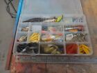 Tackle TRAY (BOX) FULL of Lures Worms Fishing Gear  PLASTIC Free Shipping