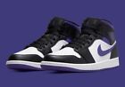Nike Air Jordan 1 Mid Shoes Dark Iris Purple Black 554724-095 (V) Men's NEW