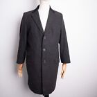 HOLLAND ESQUIRE Mens Red Lining Velvet Collar Tree Buttons Soft Wool Gray Coat L
