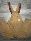 CARHARTT Overalls 6FB Mens 36x36 Duck Unlined Double Knee Work Vintage Union USA